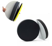 Coussinet en éponge souple de 15,2 cm pour ponceuses pneumatiques et ponceuses orbitales - Tampon d'interface auto-agrippant, 12 mm d'épaisseur, noir/blanc, compatible avec disques de ponçage à film