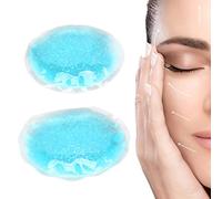 Coussinet Pour les Yeux En Gel De Glace, 1 Paire De Compresse Froide Chaude Coussinet Pour les Yeux Bleu Rond Gonflement Soulagement de la Fatigue Oculaire Refroidissement Gel De Glace Pack Pour les H
