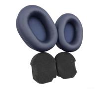 Coussinets bleus pour Sony WH-1000XM5 Isolation du bruit Confort Fit (bleu) | Design avec finition dorée, matériau éponge douce, améliore la qualité sonore, empêche les fissures des coutures