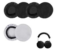Coussinets Casque Audio élastiques 6 pièces - Housses Tissu Respirant Noir et Gris - pour écouteurs 6 à 8,5 cm - Protection hygiénique et Audio - Usage Sport, Bureau, Gaming