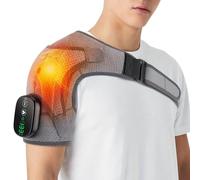 Coussinets chauffants sans fil avec masseur pour les douleurs aux épaules, épaules gelées, enveloppe chauffante pour épaule chauffante (gris)