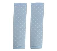 Coussinets d’épaules, protège-ceinture ou protecteur d’harnais réversibles pour siège auto, poussette ou maxicosi. Pois: Bleu Clair