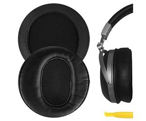 Coussinets d’Oreille de Remplacement en Cuir protéiné Geekria pour DENON AH-D2000, D5000, D5200, D7000, D7200, D9200 - Coussinets d’écoute, pièces de réparation (Noir)