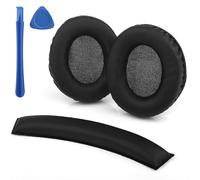 Coussinets d’Oreille et Coussinets d’Arceau de Rechange pour Sennheiser HD202II/HD212 Pro/HD437/HD447/HD457/HD497, Pads de Remplacement pour Casque avec Mousse à mémoire Isolation Acoustique (Noir)