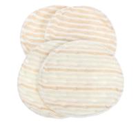 Coussinets D'allaitement Réutilisables 4 Pièces en Coton Beige | Format Compact, Usage Extérieur et Transport en Paquet à Main, Lot Pratique pour Femmes et Jeunes Mères