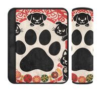 Coussinets de ceinture de sécurité de voiture 2 pièces souples pour sac d'appareil photo pour femmes, hommes, enfants, taille S, patte de chien, chance, art