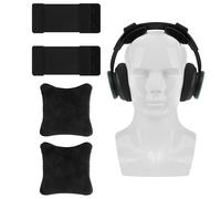 Coussinets de décharge de Pression pour Bandeau de Casque Geekria en Flanelle, compatibles avec Sennheiser HD515/HyperX Cloud II/JBL Synchros S500, Installation Facile (Noir)