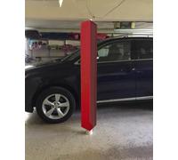 Coussinets de poteaux carrés Robustes, Coussinets de poteaux de Basket-Ball, Fermeture Auto-agrippante, Rembourrage de poteaux de Garage de stationnement, Coussin de Protection,Rouge,4"x4"