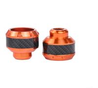 Coussinets de protection en alliage d'aluminium et fibre de carbone pour fourche avant, protection des roues et ventouses d'absorption des chocs avec finition usinée CNC en couleur rouge (orange)