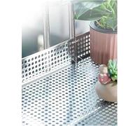 Coussinets de protection étanches pour balcon - Plaque perforée en acier inoxydable de 8 mm d'épaisseur avec sangles - Protection de fenêtre - 1 m de long - 75 x 100 cm