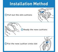 Coussinets de rechange compatibles avec casques Audio-Technica M50X,ATH-M50xBT2,ATH-M50X,M40X,M30X,M20X,M10X (Blanc)