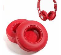 Coussinets de rechange compatibles avec les casques Beats Mixr en peau d'agneau Rouge