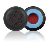 Coussinets de rechange en cuir vegan pour Plantronics Poly Voyager Focus UC, B825, C5220, noir avec coussin en mousse bleu