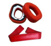 Coussinets de rechange pour casque de jeu Corsair HS80 RGB en mousse à mémoire de forme confortable Rouge