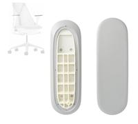 Coussinets de rechange pour chaise de bureau Herman Miller Sayl - Accoudoirs fixes et réglables en hauteur - Vinyle gris clair (1 paire)
