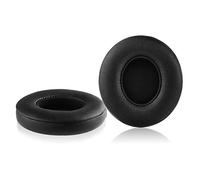 Coussinets de Rechange Solo 2 filaires - Cuir protéiné et Mousse à mémoire de Forme pour Casque Beats Solo2 Filaire par Dr. Dre Uniquement (ne Convient Pas aux Casques Solo 2.0/3.0 sans Fil) - Noir