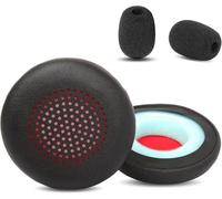 Coussinets de Remplacement compatibles avec Les Casques USB-A Poly Voyager 4320 UC/4310 UC/Voyager Focus UC/Voyager Focus 2 UC (Cuir protéiné/Mousse à mémoire)