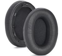Coussinets de remplacement en cuir d'agneau noir compatibles avec Sony WH-1000XM3 (WH1000XM3) - 2 pièces