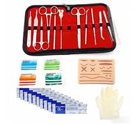 Coussinets de Suture en Silicone Avec Ensemble d’Outils Avec Sutures et Gants, Kit d'Instruments de Suture Chirurgicale, Fausse Peau Suture pour Formation des Étudiants et Utilisation Pratique