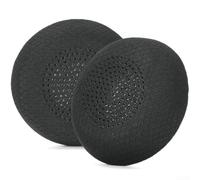 Coussinets d'oreille compatibles avec Logitech Zone Wireless - Coussinets en mousse haute densité pour casque de jeu - Housse en cuir protéiné (ballon de football noir)