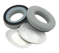 Coussinets d'oreille de rechange pour Bose QC45 en mousse à mémoire de forme avec gel de refroidissement en cuir protéiné souple, série Comfort Around Ear Series, gris, 90 x 72 mm (K)