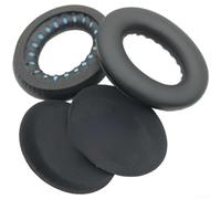 Coussinets d'oreille de rechange pour Bose QC45 en mousse à mémoire de forme avec gel rafraîchissant en cuir protéiné souple, série Comfort Around Ear Series gris, 90 x 72 mm (A)