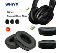 Coussinets d'oreille de remplacement pour Roccat Khan Aimo, pièces de casque, coussin en cuir et velours, housse de manchon pour écouteurs Black-3