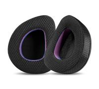 Coussinets d'oreille en tissu noir et violet pour casques ASUS ROG