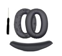 Coussinets d'oreille et bandeau de remplacement compatibles avec Sony WH-1000XM2 / MDR-1000X - Pièces de rechange Black