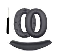 Coussinets d'oreille et bandeau de remplacement compatibles avec Sony WH-1000XM2 / MDR-1000X - Pièces de rechange Black