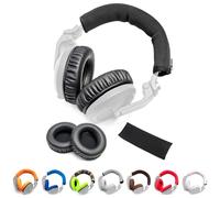 Coussinets d'oreille et bandeau en cuir protéiné souple et épais compatible avec casque DJ Pioneer HDJ-X5 X5BT HDJ-X7 X7BT HDJ-X10, avec rembourrage en mousse à mémoire de forme (coussinets d'oreille