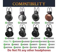 Coussinets d'oreille pour Audio Technica ATH-AD2000X/AD2000/A2000X/AD1000X/AD1000/A1000X/AD900X/AD900/A900X/A900/AD700X/AD700/A700X/A700/AD500X/AD500/A500X/A500,Mousse en Cuir Protéiné Souple