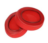 Coussinets d'oreille pour casque, isolation phonique, doux et confortable, coussin d'oreille de remplacement épais pour casque Brainwavz HM5, style cuir protéiné rouge