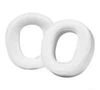 Coussinets d'oreille pour Logitech G735 - Pièce de rechange en cuir protéiné respirant - Rembourrage en mousse confortable pour casque de jeu - Blanc - Léger - 9 x 3 x 10,3 cm (C)