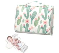 Coussinets d'oreille réutilisables pour bébé avec poche pour mouchoirs, succulentes, fleurs, cactus du désert, matelas à langer portable pour nouveau-né, fille et garçon