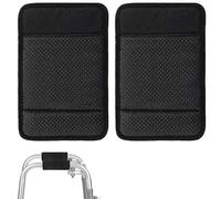 Coussinets et Rembourrages pour Béquilles,Gants de BéQuilles,Housses de Protection pour Mains sur Béquilles et Cannes Anglaises 220x145mm,2pcs, Noir