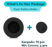 Coussinets pour Casque Jabra Oreillette de Remplacement Mousse Compatible avec Jabra Biz 1500 2300 2400 GN2000 Pro 920 930 9450 Plantronics HW720 Blackwire 3210 3220 3225 3310 3320 3325 (10 Pièces)