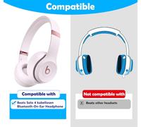 Coussinets Solo 4 De Rechange Pour Beats Solo 4 ¿ Mousse À Mémoire & Similicuir Protéiné Compatibles Avec Écouteurs Bluetooth Sans Fil Beats Solo 4 Supra-Auriculaires