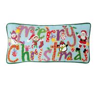Coussins à broder Bothy Threads Gobelin paquet à broder "Joyeux Noël", image à broder préimprimée, TAP16, 58,5x28,5cm