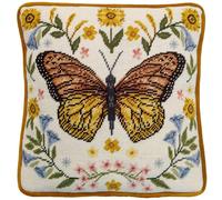 Coussins à broder Bothy Threads Gobelin Set "Papillon Botanique", image à broder préimprimée, TAP13, 36x36cm