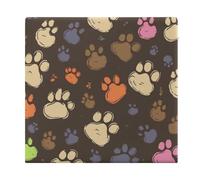 Coussins carrés imprimés pattes de chien coussins de chaise coussins de sol de yoga coussins de chaise en mousse à mémoire de forme pour cuisine, salle à manger, bureau ou voiture, 38,1 x 38,1 cm