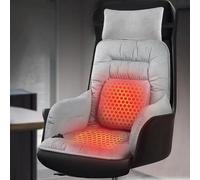 Coussins Chauffants pour Chaise de Bureau, Heating Pad avec 3 Niveaux de Chaleur et Arrêt Automatique de 4H, Tapis Chauffant avec Accoudoirs et Appui-Tête Amovibles(Gray)