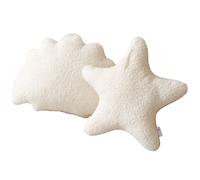 Coussins coquillage et étoile de mer décoration crustaceancore lot de 2 ecru