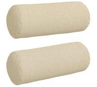 Vidaxl Coussins D'accent 2 Pcs Crème Ø 15 X 40 Cm Tissu