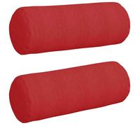 Vidaxl Coussins D'accent 2 Pcs Rouge Ø 25 X 70 Cm Tissu