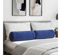 vidaXL Coussins d'accent en velours côtelé doux 2 pcs Bleu Ø 25 x 70 cm