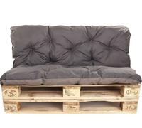 Coussins d'assise 120x60 / dossier 120x40cm | Coussin palette gris foncé-Simple | Coussins palette pour l'extérieur