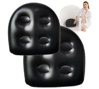Coussins de Baignoire, 2 pcs de Booster Gonflable 18.5x14.6x5,9 '' Spa et Dossier Souge de Bain à remous Gonflable avec siège de Baignoire à remous en PVC Silaire de Booster à Bain à remous, Noir