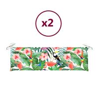 Coussins de banc de jardin 2 pcs multicolore tissu Oxford 361730