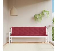 vidaXL Lot de 2 Coussins de Banc de Jardin, Revêtement de Banc avec Jeux de Cordes, Coussin d'Extérieur Imperméable, Rouge Bordeaux Tissu Oxford